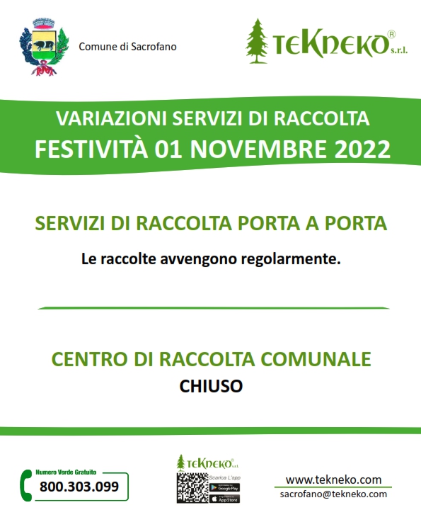 Servizi festività 01 novembre 2022 Sacrofano 001